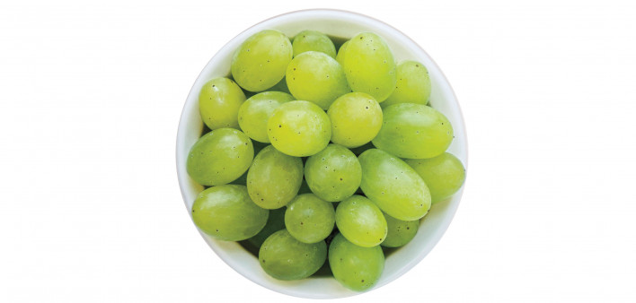 white grapes in a bowl