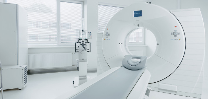 edical CT or MRI or PET Scan Standing in the Modern Hospital Laboratory. Technologically Advanced and Functional Mediсal Equipment