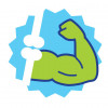 Muscle bicep and bones illustration