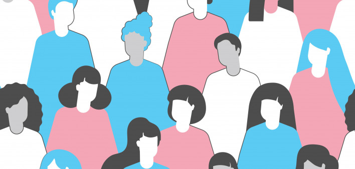 illustration crowd of women figures