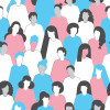 illustration crowd of women figures