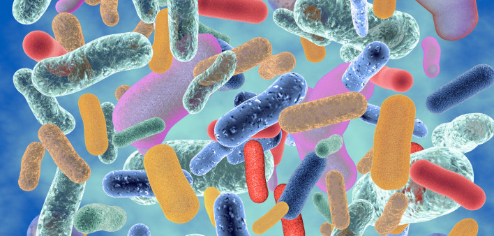 abstract image of colorful bacteria