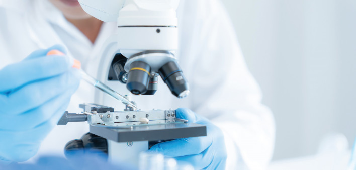 microscope in laboratory