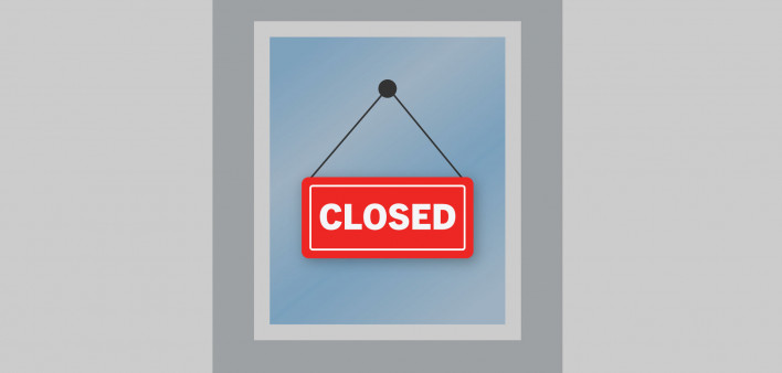 door with closed sign illustration