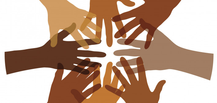 illustration of hands in a circle support concept