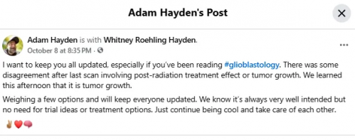 adam hayden brain cancer