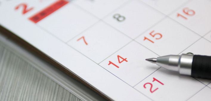 calendar and pen