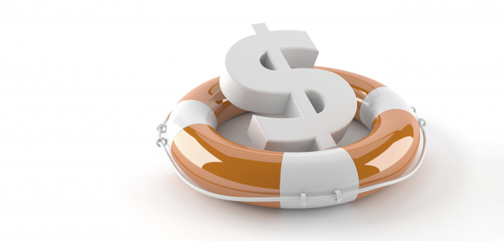 a US dollar symbol in a life preserver