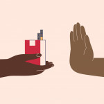 illustration cigarettes say no hand