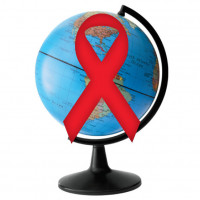 Globe with Red Ribbon