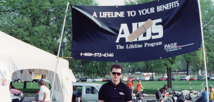 Scott Page promoting viatical settlements in the early days of the AIDS crisis