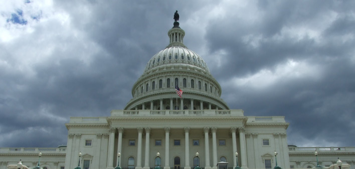 Dark Clouds over Capitol Building Washington DC