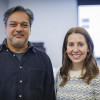 Fred Hutch Patient and Family Advisory Council member Amer Karim (left) and Erin Burke, program manager for the Patient and Family Engagement program.