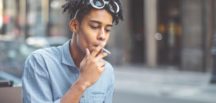 teen boy smoking