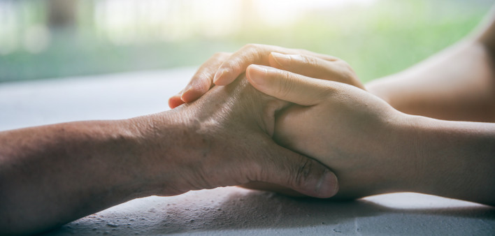 I'm always here love you,support you - Stock image China - East Asia, Adult, Affectionate, Cancer - Illness, Holding Hands