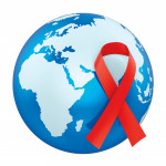 illustration globe and red ribbon