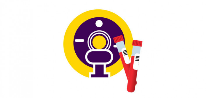 illustration mri and blood in test tubes