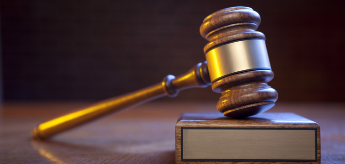   Justice Gavel And Block On Judge's Bench