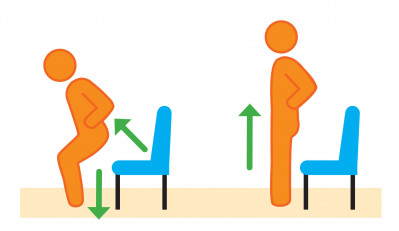 Chair sit-to-stands exercise