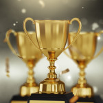 Gold trophy award background