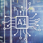 AI, Artificial intelligence, automation and modern information technology concept on virtual screen