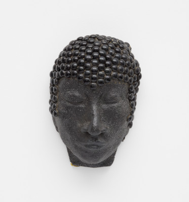 Joyce McDonald’s Rooted in Strength, c. 2000, acrylic and glass beads on air-dry clay