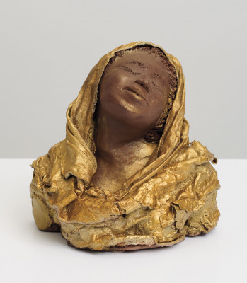 Joyce McDonald’s Sweet Peace, 2007, acrylic, Mod Podge and fabric on air-dry clay