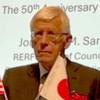 University of Colorado Cancer Center member Jonathan Samet, MD, MS, gives a keynote speech July 2025 in Japan about radiation and the 1945 atomic bombings.