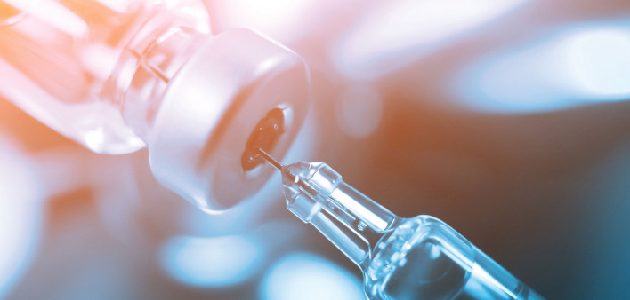 syringe in vial vaccine