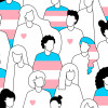 Transgender crowd of people seamless pattern.
