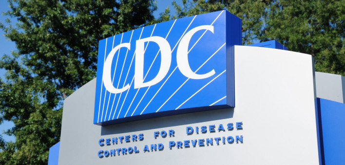 Close up of entrance sign for Centers for Disease Control and Prevention.