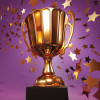 Trophy and Stars illustration