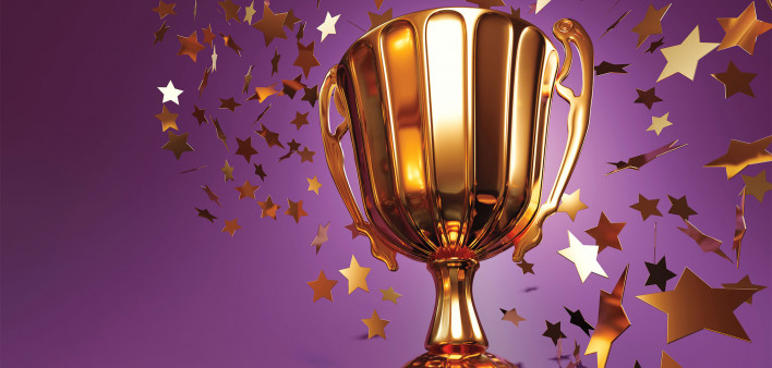 Trophy and Stars illustration