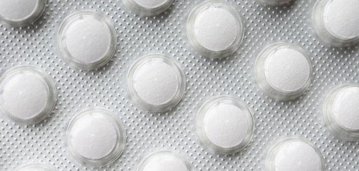 close up of pills blister pack