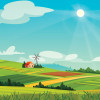 illustration rural landscape farm land