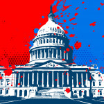 Washington DC Capitol building red republican blue democrat