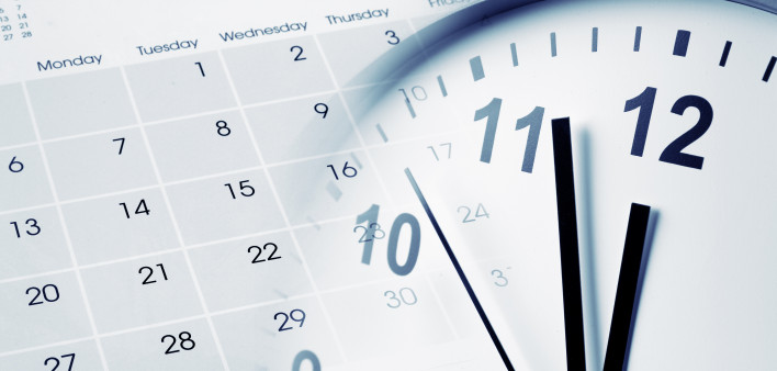 Clock face and calendar composite
