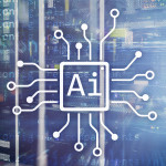 AI, Artificial intelligence, automation and modern information technology concept on virtual screen
