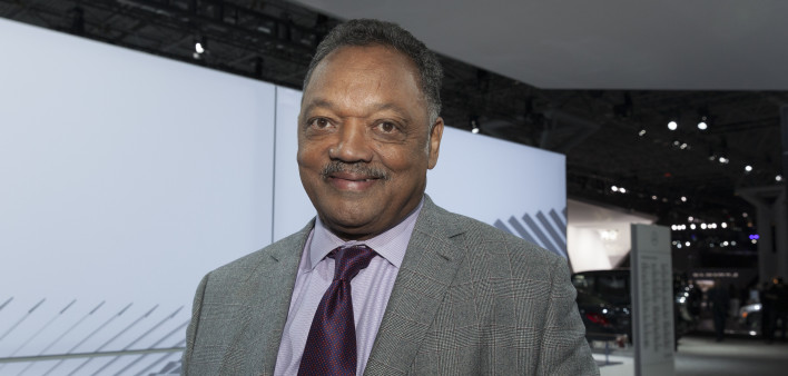 Civil rights activist Jesse Jackson attends New York International Auto Show
