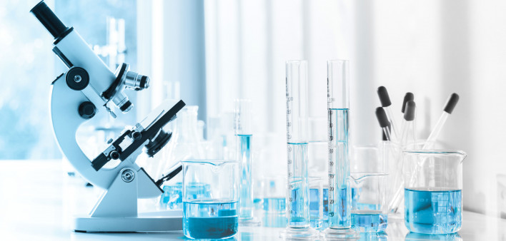 Laboratory instrument microscope and lab glassware