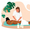 illustration woman getting a massage