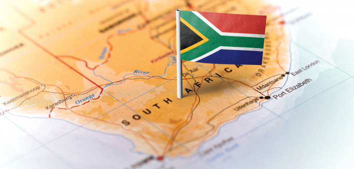 South Africa map and Flag