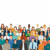 illustration diverse crowd people