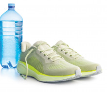 water bottle and sneakers