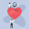 illustration heart and doctors