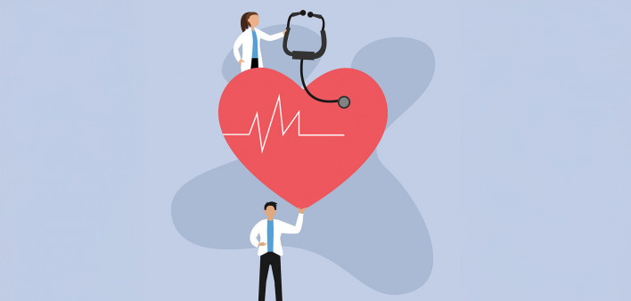 illustration heart and doctors