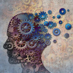 illustration of head with cogs coming out