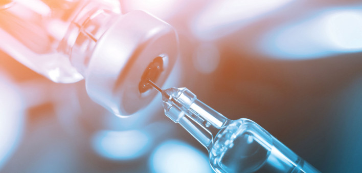 syringe in vial vaccine
