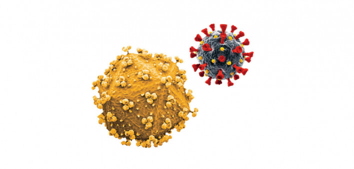 (covid-19 and hiv) istock