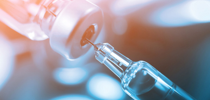 syringe in vial vaccine